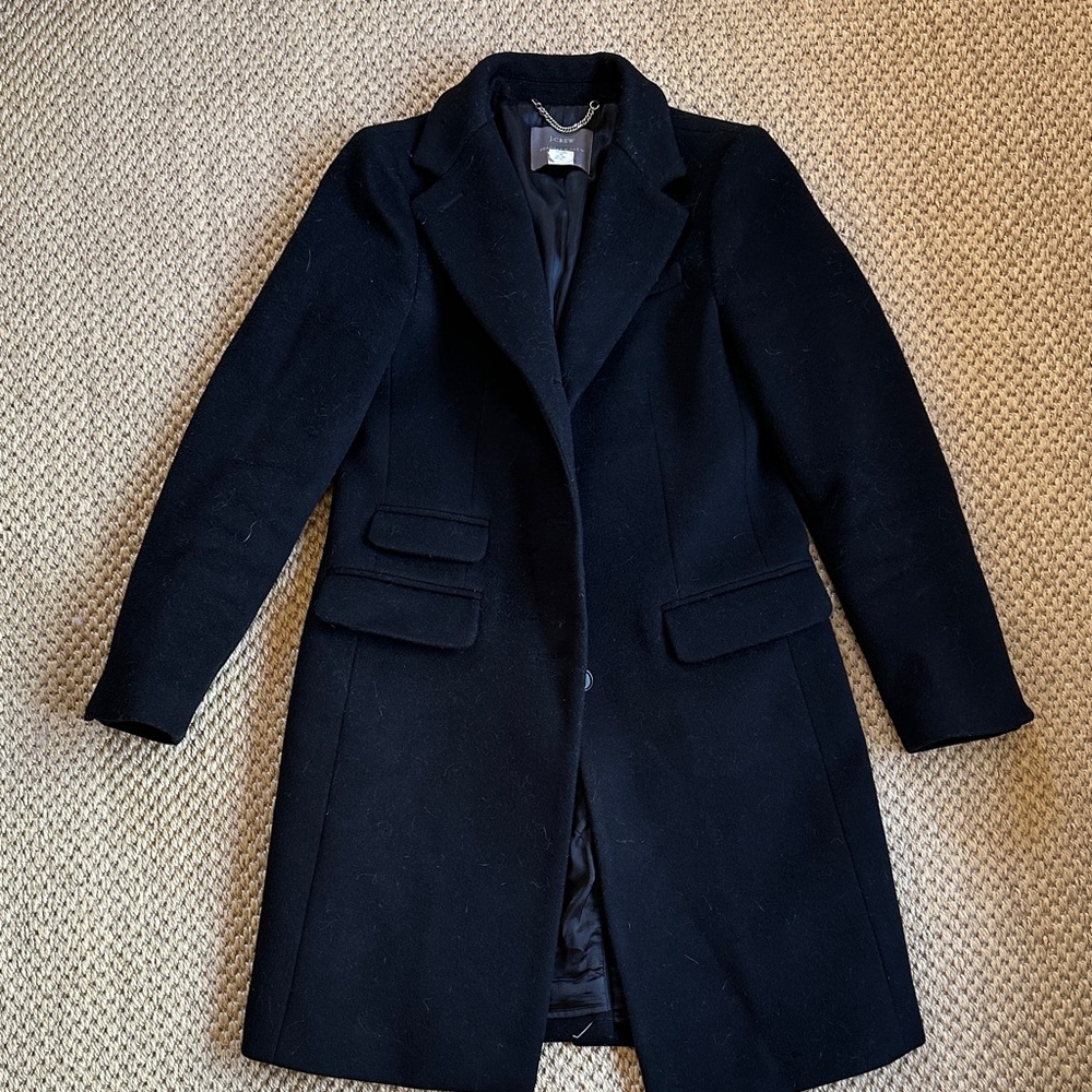 J. Crew Black Vintage 100% Wool Coat